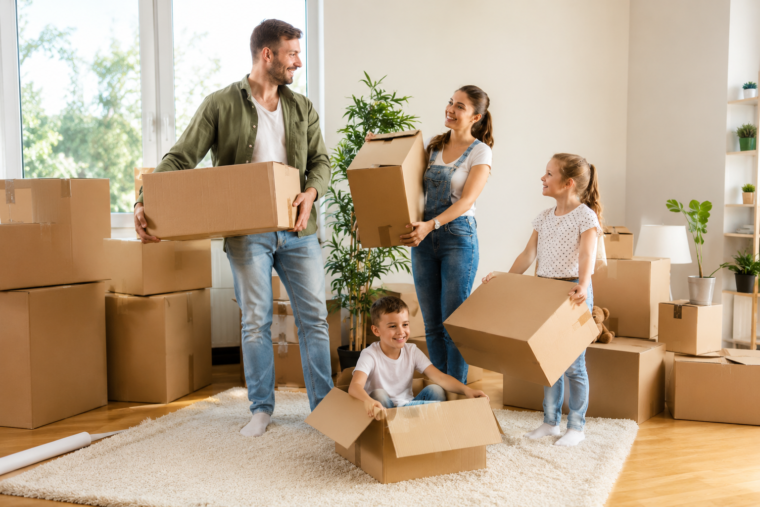 Familia mudando con Transportes Arroyo